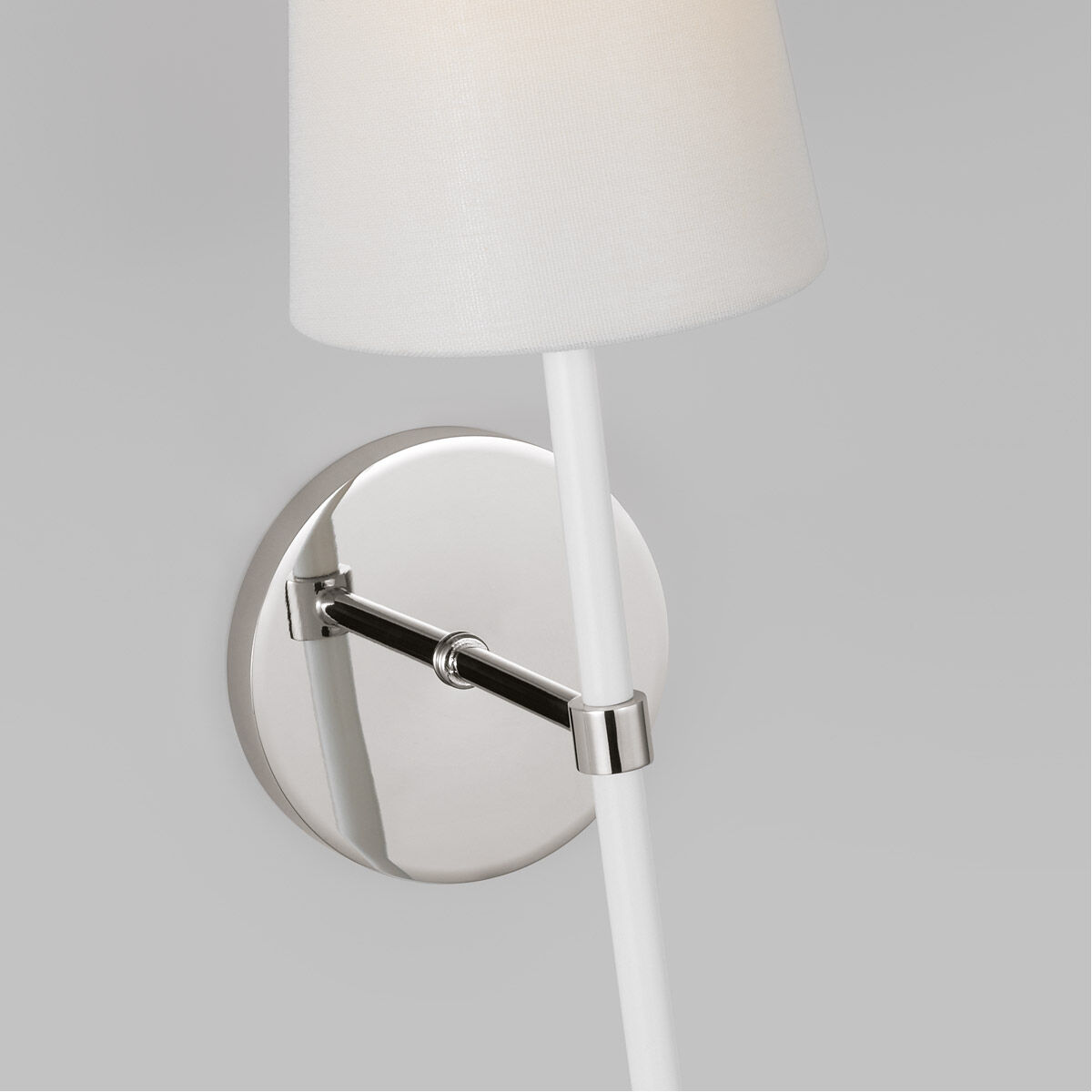 kate spade new york Monroe Wall Sconce Wall Light in Polished Nickel / Gloss White