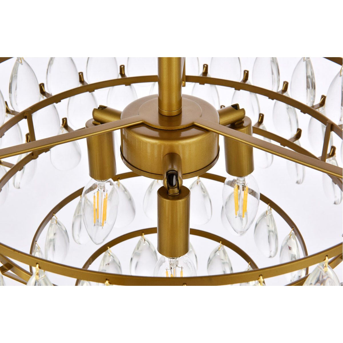Mila 3 Light 16 inch Brass Flush Mount Ceiling Light