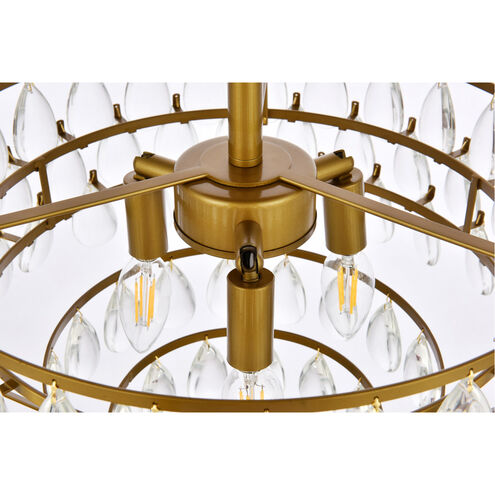 Mila 3 Light 16 inch Brass Flush Mount Ceiling Light