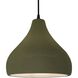 Radiance LED 13.5 inch Matte Green and Matte Black Pendant Ceiling Light