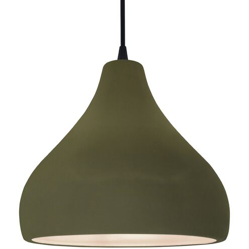 Radiance LED 13.5 inch Matte Green and Matte Black Pendant Ceiling Light