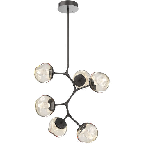 Luna LED Graphite Multi-Pendant Ceiling Light in 2700K LED, Geo Inner - Amber Outer, Modern Vine