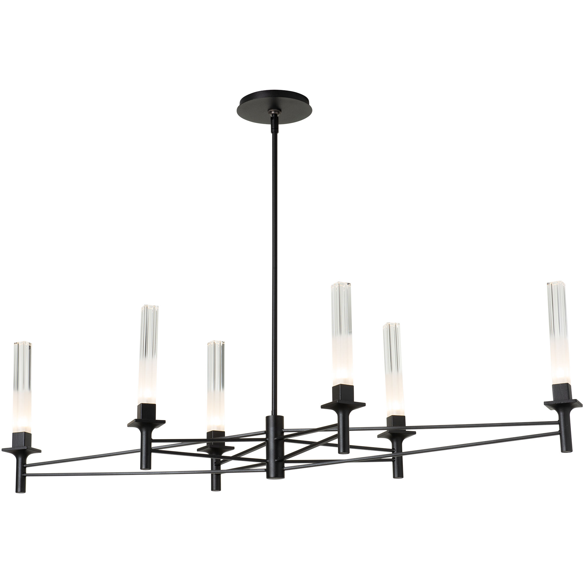 Truss 6 Light 49.5 inch Bronze Linear Chandelier Ceiling Light