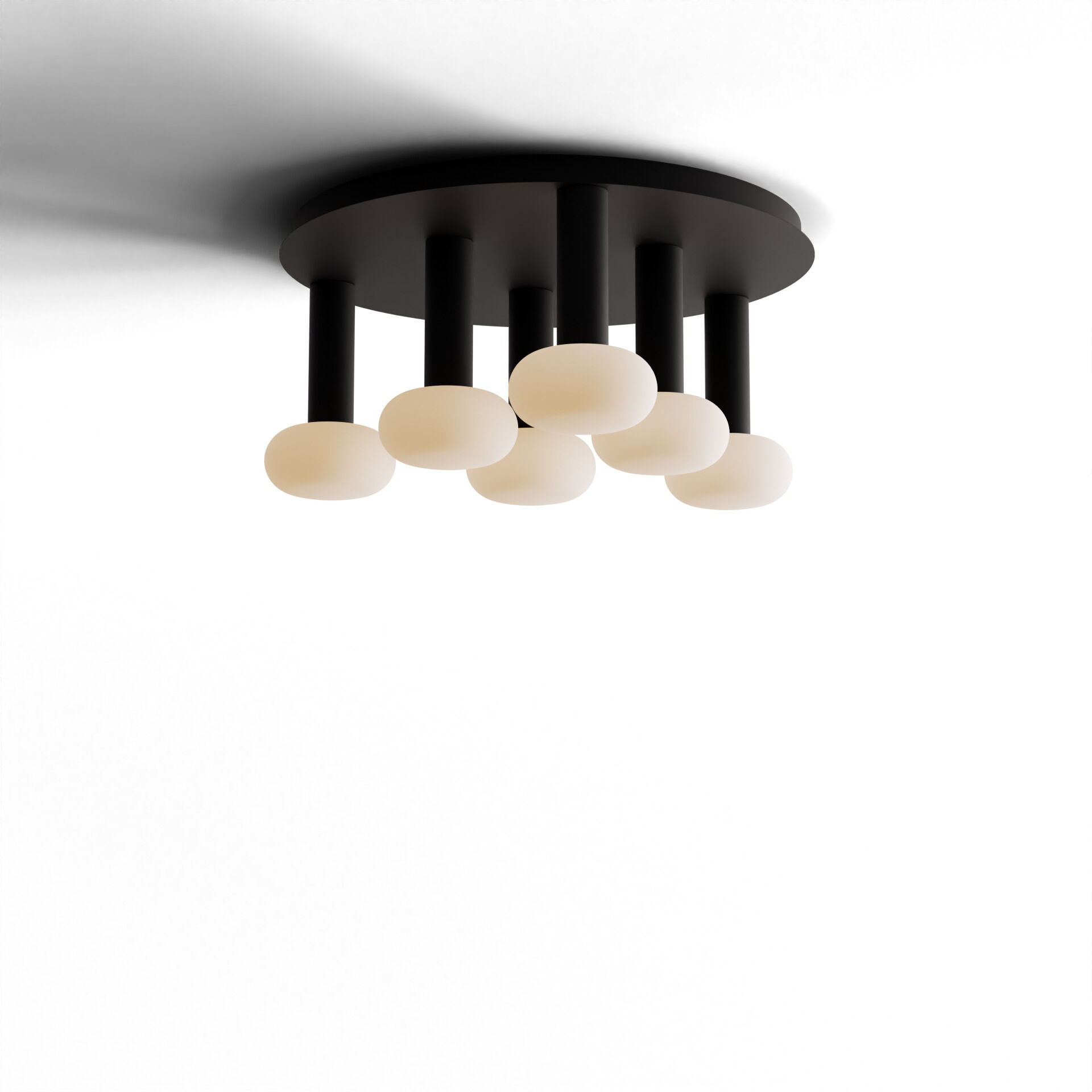 Combi LED 18 inch Matte Black Pendant Ceiling Light, Suspension / Flush Mount 2-in-1