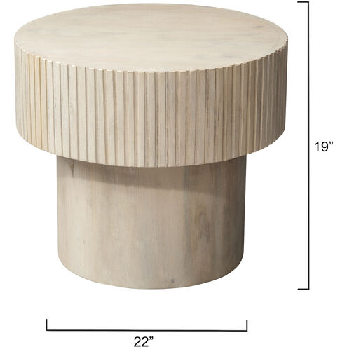 Notch 22 X 19 inch White Bleach Side Table, Round