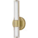 Georgette LED 5.25 inch Lacquered Brass Bath Light Wall Light