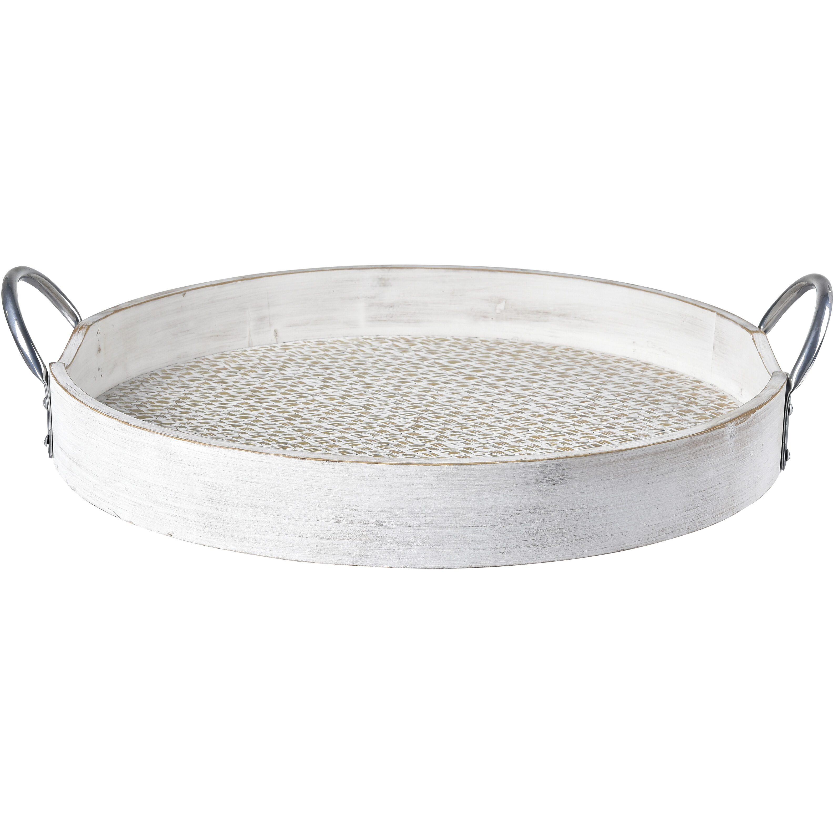 Fabian Weathered White with Bleached and Silver Tray, Set of 2