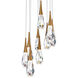 Beyond Hibiscus LED 17 inch Aged Brass Multi-Light Pendant Ceiling Light, Beyond