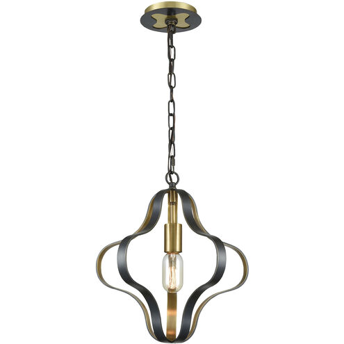 Janis 1 Light 14 inch Aged Bronze with Aged Brass Pendant Ceiling Light