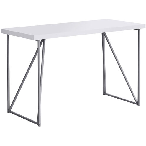 Exeter 47 X 22 inch White and Silver Computer Desk