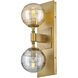 Oberon 2 Light 7 inch Heritage Brass Sconce Wall Light