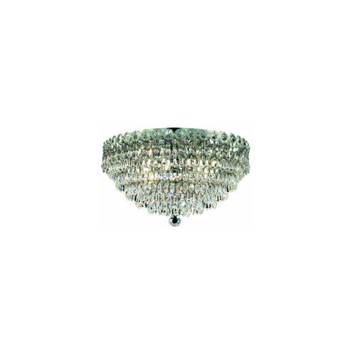 Century 4 Light 14 inch Chrome Flush Mount Ceiling Light in Royal Cut