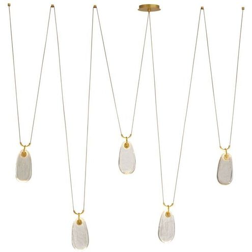Melt 5 Light 82 inch Antique Brass Chandelier Ceiling Light