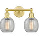Belfast 2 Light 15 inch Satin Gold Bath Vanity Light Wall Light in Clear Crackle