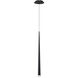 Cascade LED 1.5 inch Black Pendant Ceiling Light in Round, 28in.