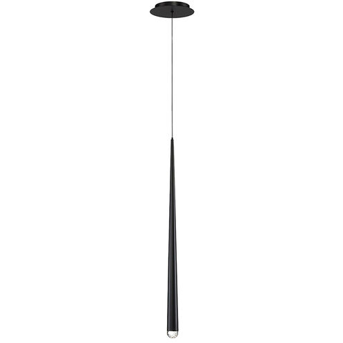 Cascade LED 1.5 inch Black Pendant Ceiling Light in Round, 28in.
