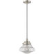 Art Glass 1 Light 9 inch Brushed Nickel Mini Pendant Ceiling Light