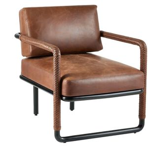 Durham Cognac and Blackened Bronze Chair