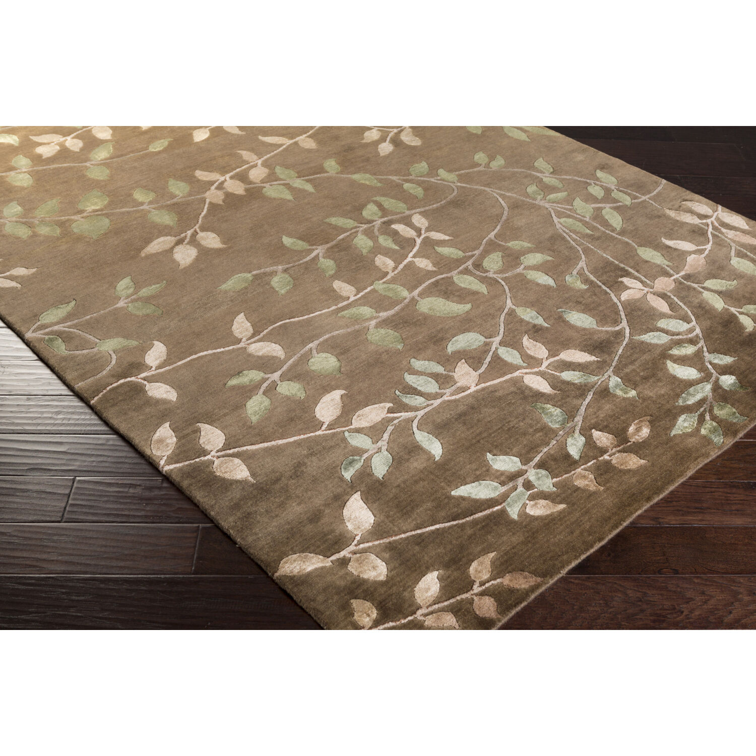 Synergy 108 X 72 inch Dark Brown / Sage / Taupe Handmade Rug