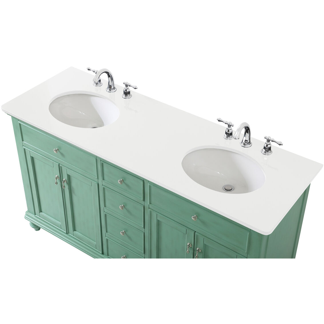 Otto 60 X 21 X 35 inch Vintage Mint Vanity Sink Set