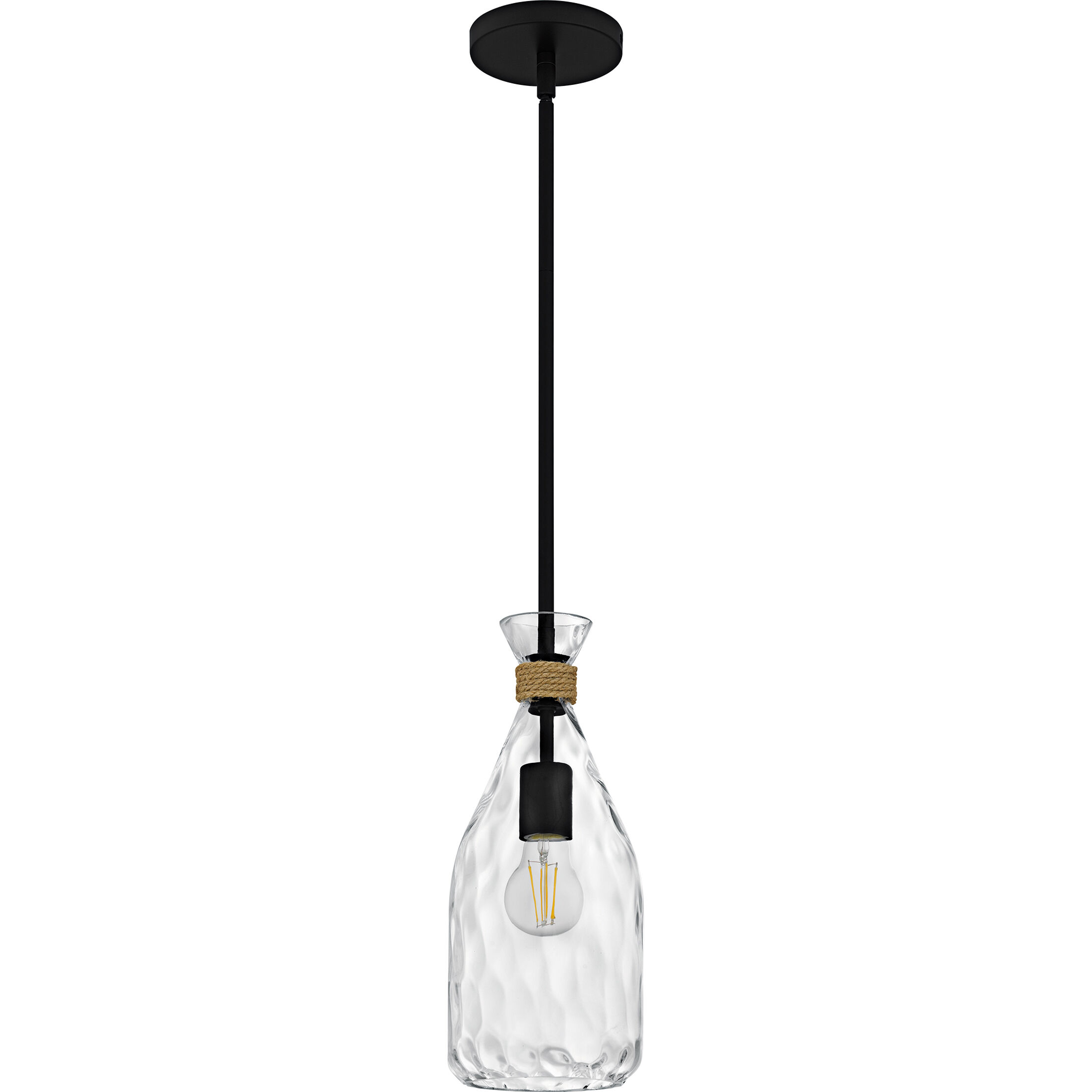Govada 1 Light 6 inch Matte Black Mini Pendant Ceiling Light, Small