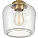 Agnes 1 Light 8 inch Satin Brass Semi Flush Mount Ceiling Light