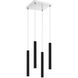 Forest LED 9.5 inch Matte Black Chandelier Ceiling Light in 4, 11, Matte Black Steel