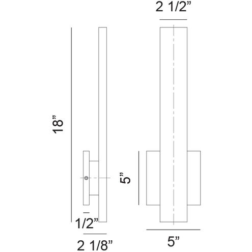 Zayden LED 18 inch Matte White Outdoor Wall Light
