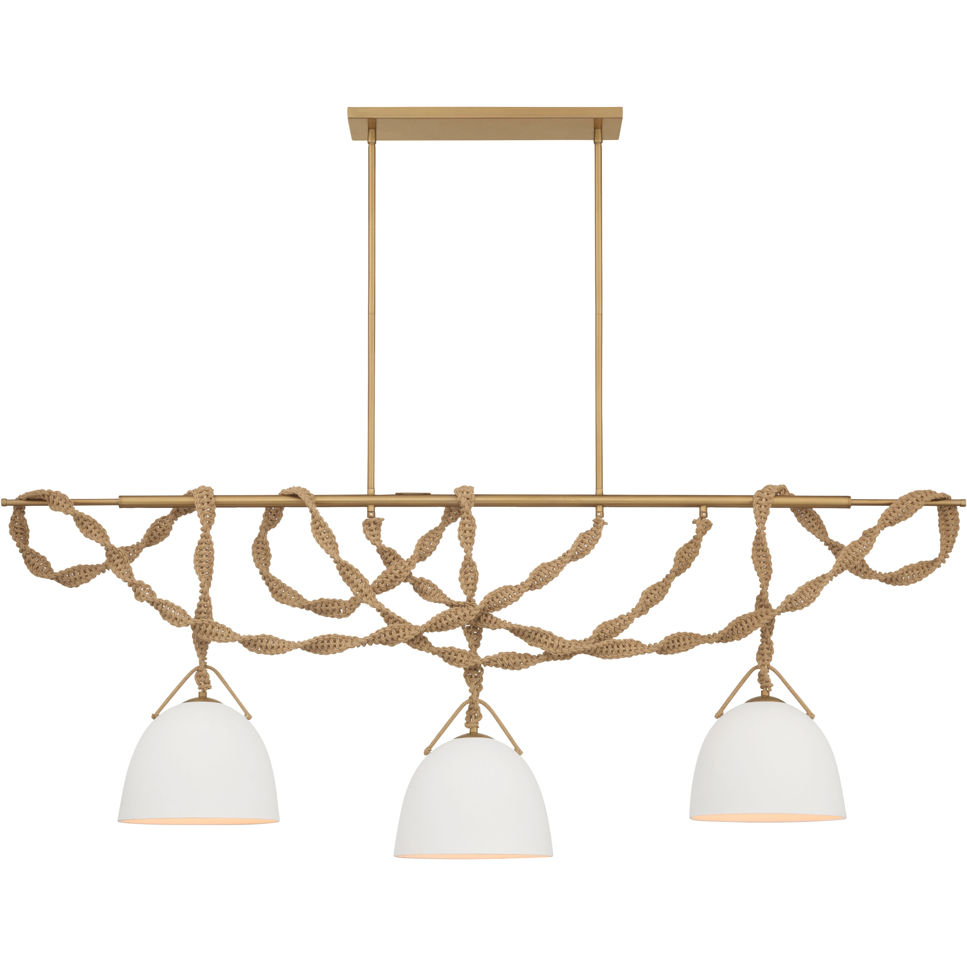 Cordon 3 Light 63.25 inch Legacy Brass Linear Chandelier Ceiling Light