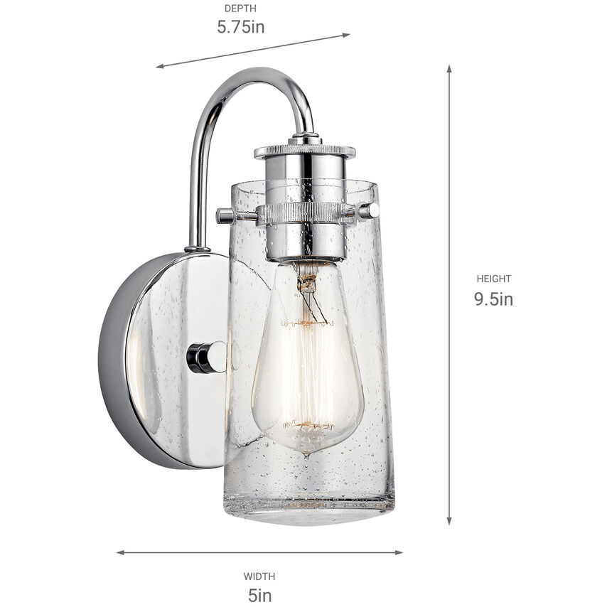 Braelyn 1 Light 5 inch Chrome Wall Bracket Wall Light