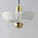 Poppy LED 11.75 inch White and Satin Brass Single Pendant Ceiling Light