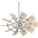 Windmill 44 inch Galvanized with Weathered Oak Blades Patio Fan