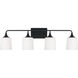 Presley 4 Light 36.75 inch Matte Black Vanity Light Wall Light