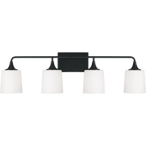Presley 4 Light 36.75 inch Matte Black Vanity Light Wall Light