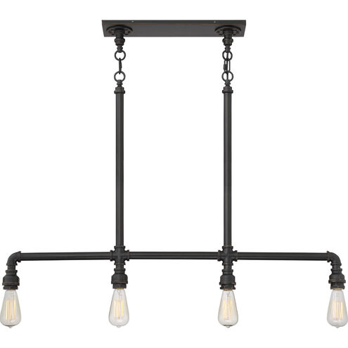 Iron 4 Light 34.5 inch Industrial Bronze Pendant Ceiling Light