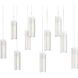 Exos Glass 10 Light 44.5 inch Vintage Platinum Pendant Ceiling Light in Opal, Rectangular