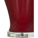 Imperial 31.5 inch 150 watt Imperial Red/Clear/Natural Brass Table Lamp Portable Light