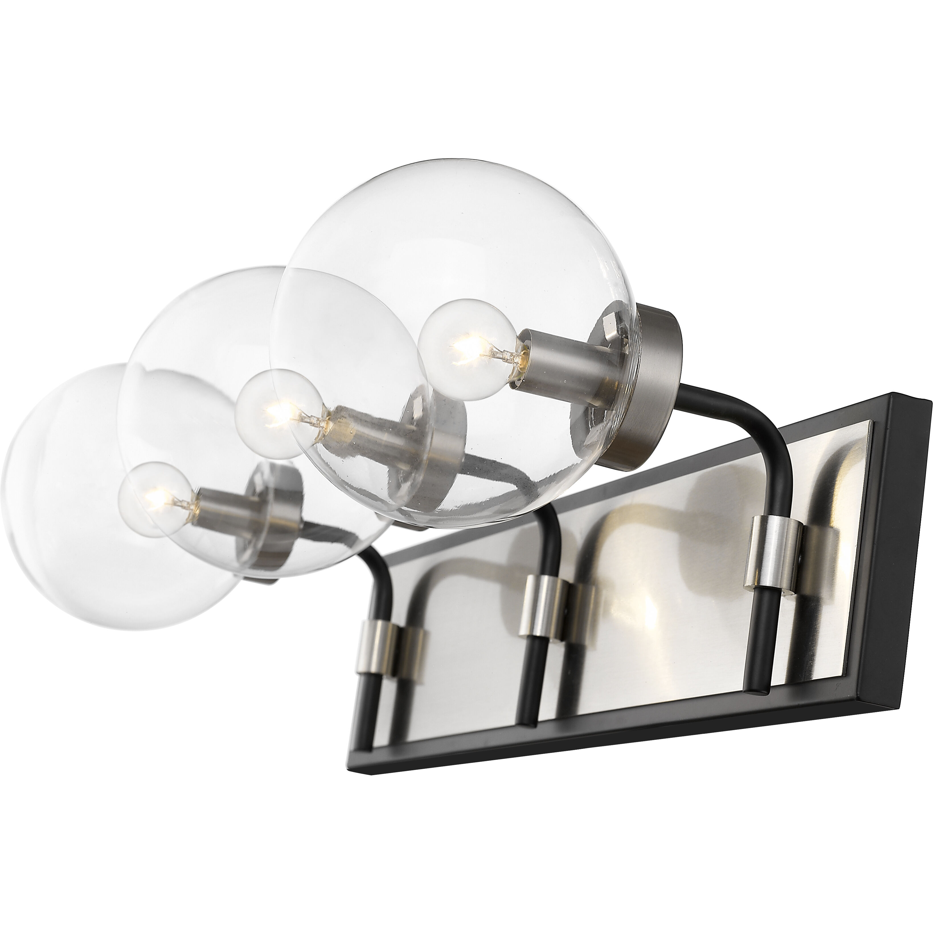 Parsons 3 Light 24 inch Matte Black and Brushed Nickel Vanity Wall Light