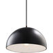 Radiance Collection 1 Light 12.5 inch Carbon Matte Black with Dark Bronze Pendant Ceiling Light in Black Cord