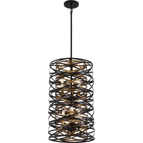 Vortic Flow 6 Light 14 inch Dark Bronze/Mosaic Gold Pendant Ceiling Light