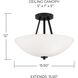 Stewart 2 Light 15.5 inch Matte Black Semi-Flush Ceiling Light