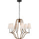 Chapman & Myers Biscayne LED 30.25 inch Bronze and Natural Rattan Wrapped Chandelier Ceiling Light, Large