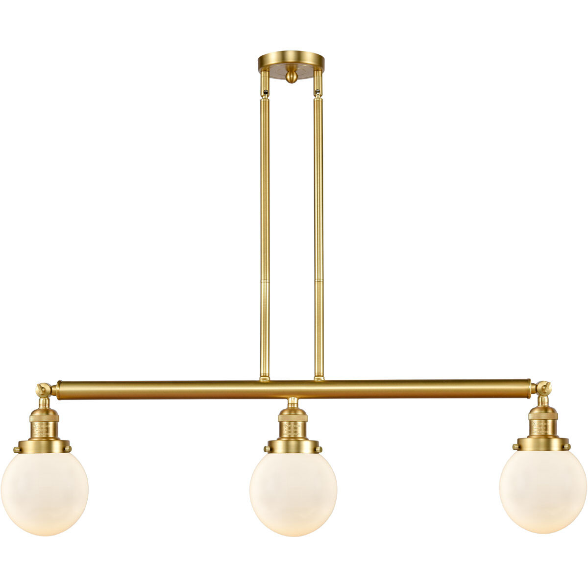 Franklin Restoration Beacon LED 38.5 inch Satin Gold Island Light Ceiling Light in Matte White Glass, Franklin Restoration