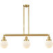 Franklin Restoration Beacon LED 38.5 inch Satin Gold Island Light Ceiling Light in Matte White Glass, Franklin Restoration