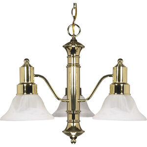Gotham 3 Light 22.5 inch Polished Brass Chandelier Ceiling Light