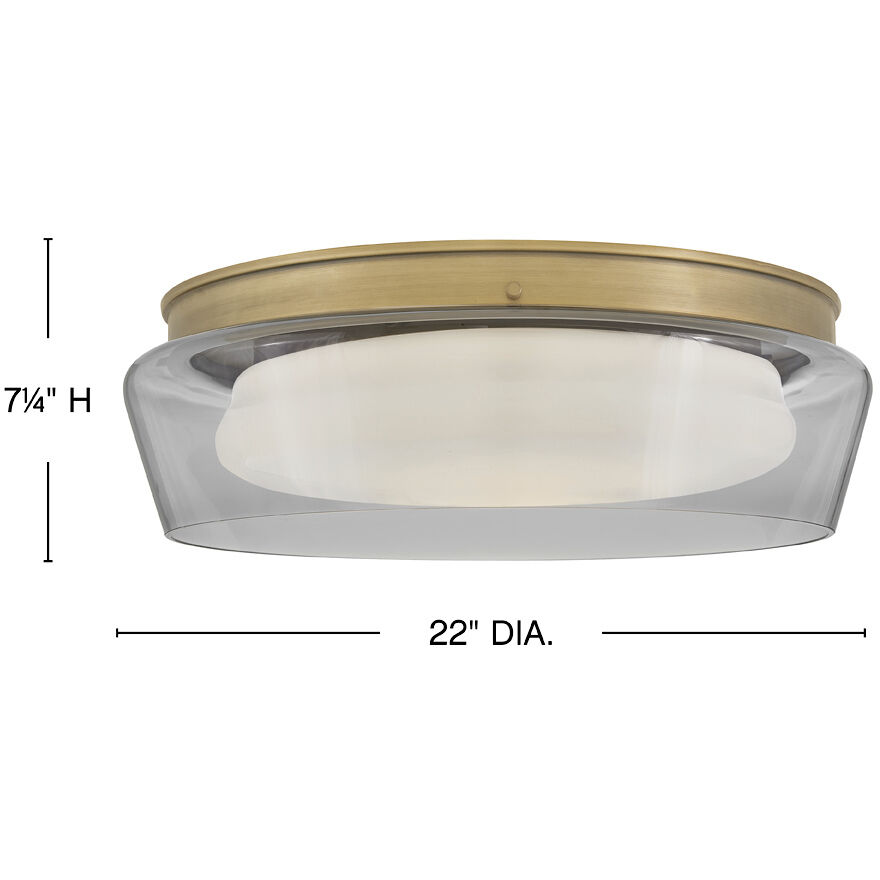 Demi LED 22 inch Heritage Brass Flush Mount Ceiling Light