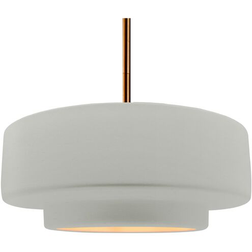 Radiance LED 16.25 inch Brushed Brass and Matte White/Champagne Gold Pendant Ceiling Light