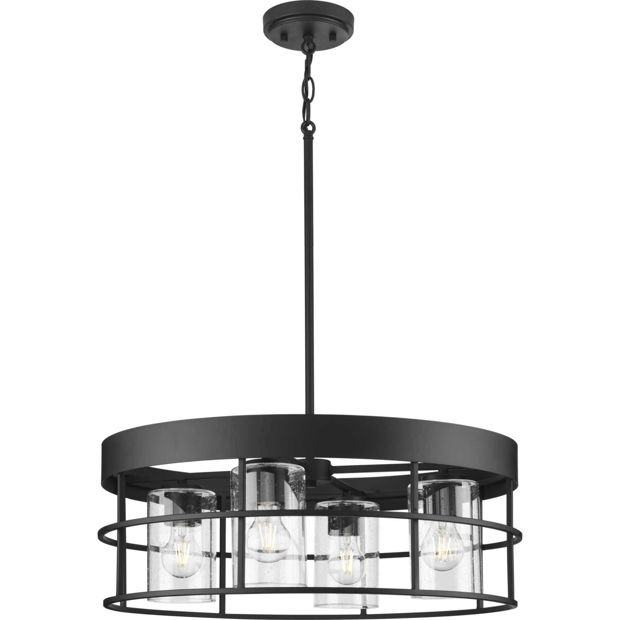 Burgess 4 Light 23.75 inch Matte Black Chandelier Ceiling Light, Design Series