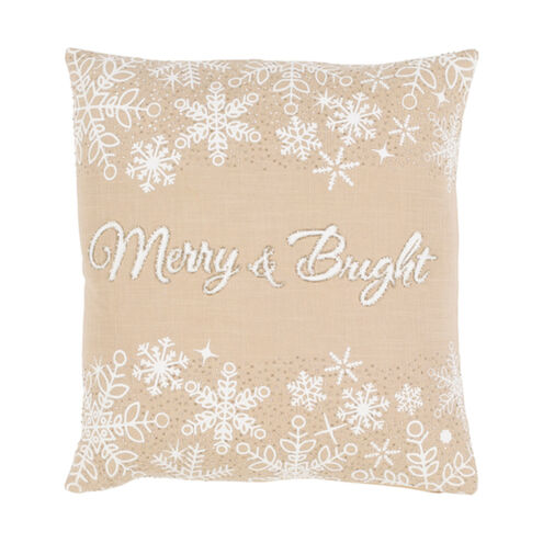 Sparkle 20 X 20 inch Beige/White/Metallic - Silver Pillow Kit, Square