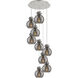 Newton Sphere 9 Light 22.13 inch Polished Nickel Multi Pendant Ceiling Light in Light Smoke Glass
